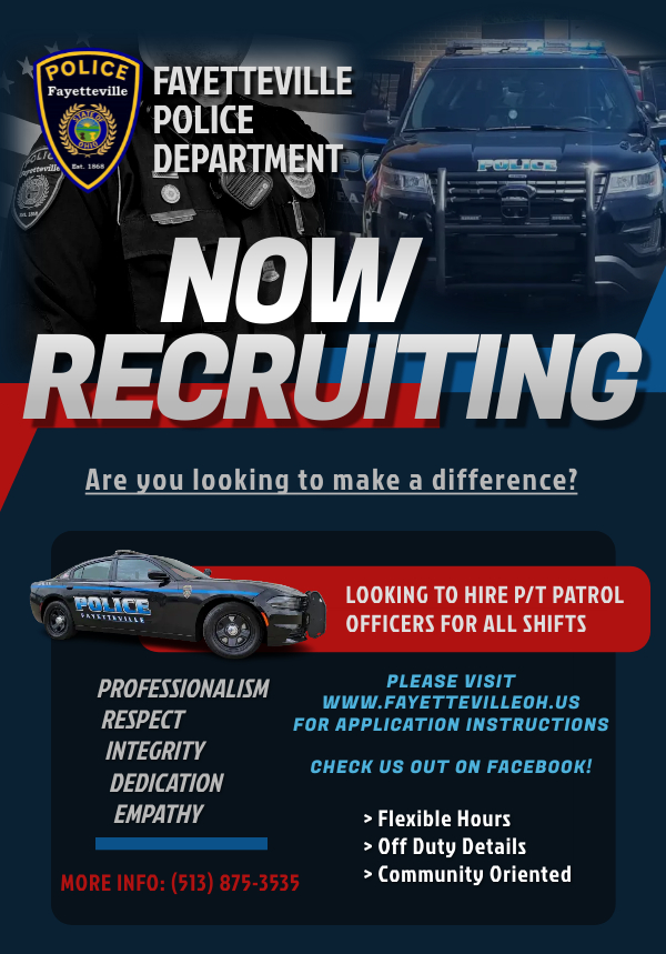 Now Hiring Part Time Police Officers